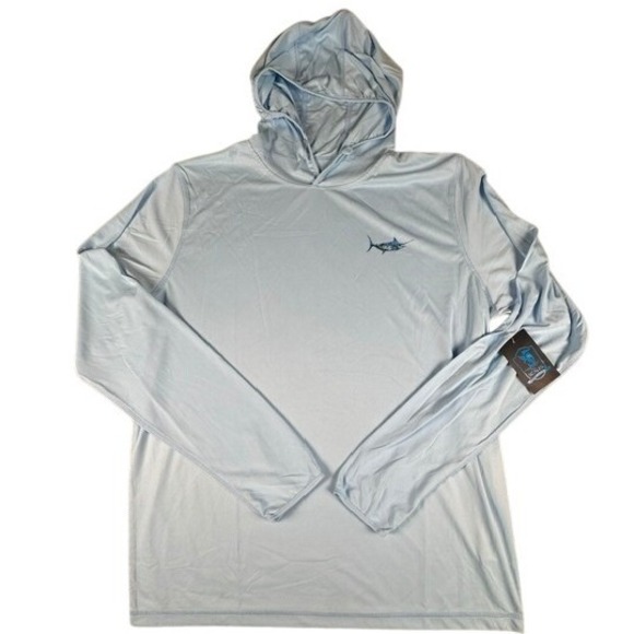 Scales Other - Scales Hoodie Mens XXL Blue Marlin Performance Sun Shirt Long Sleeve Thumbholes